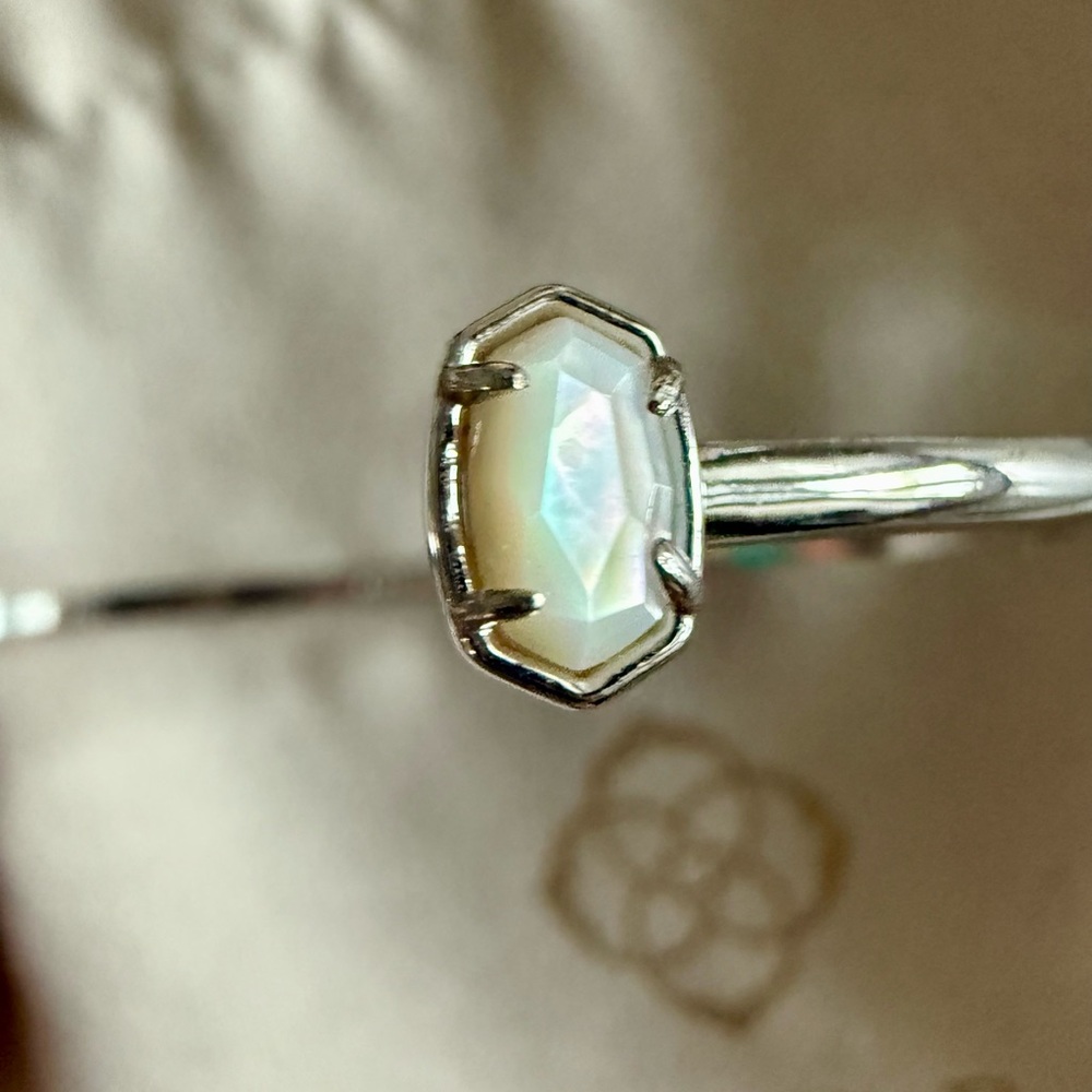 Kendra Scott Edie Cuff Bracelet Silver tone with Opal stones - Picture 4 of 5